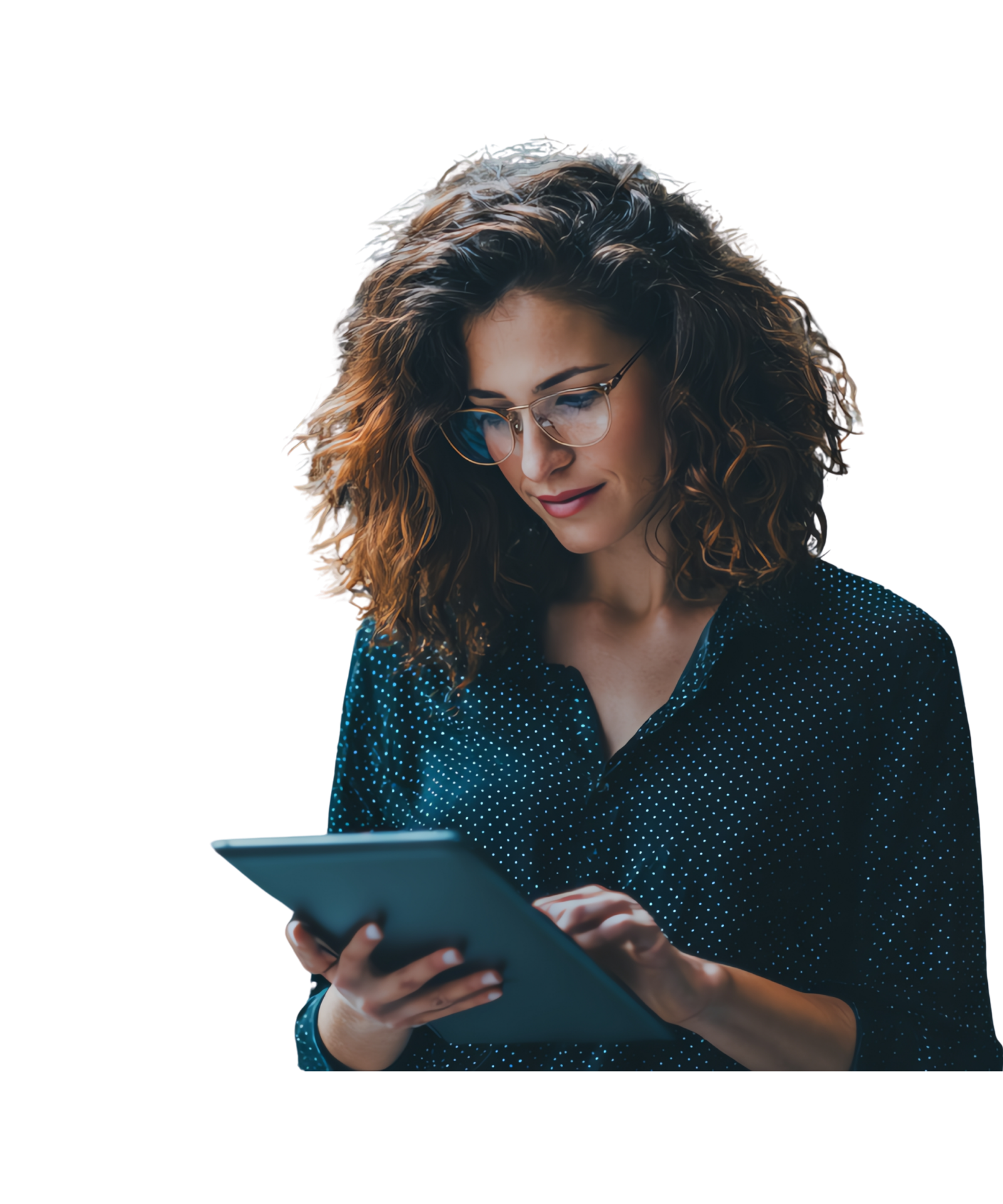 Líder de RH analisando insights de pessoas em um tablet